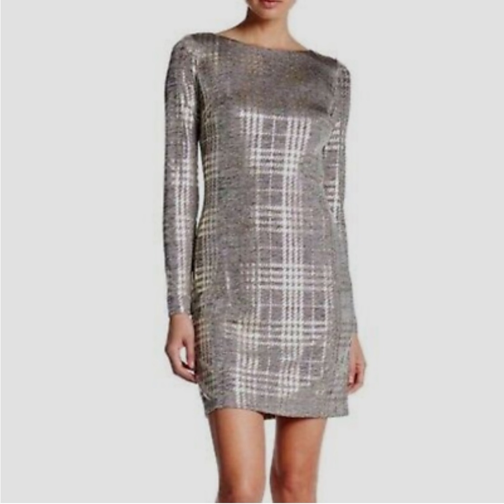 Eliza J‎ metallic gold party dress